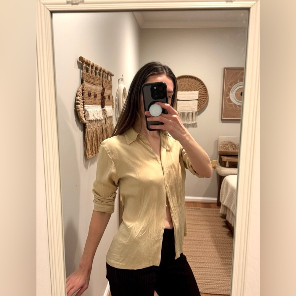 Yansi Fugel Light Tan Button-Down Shirt